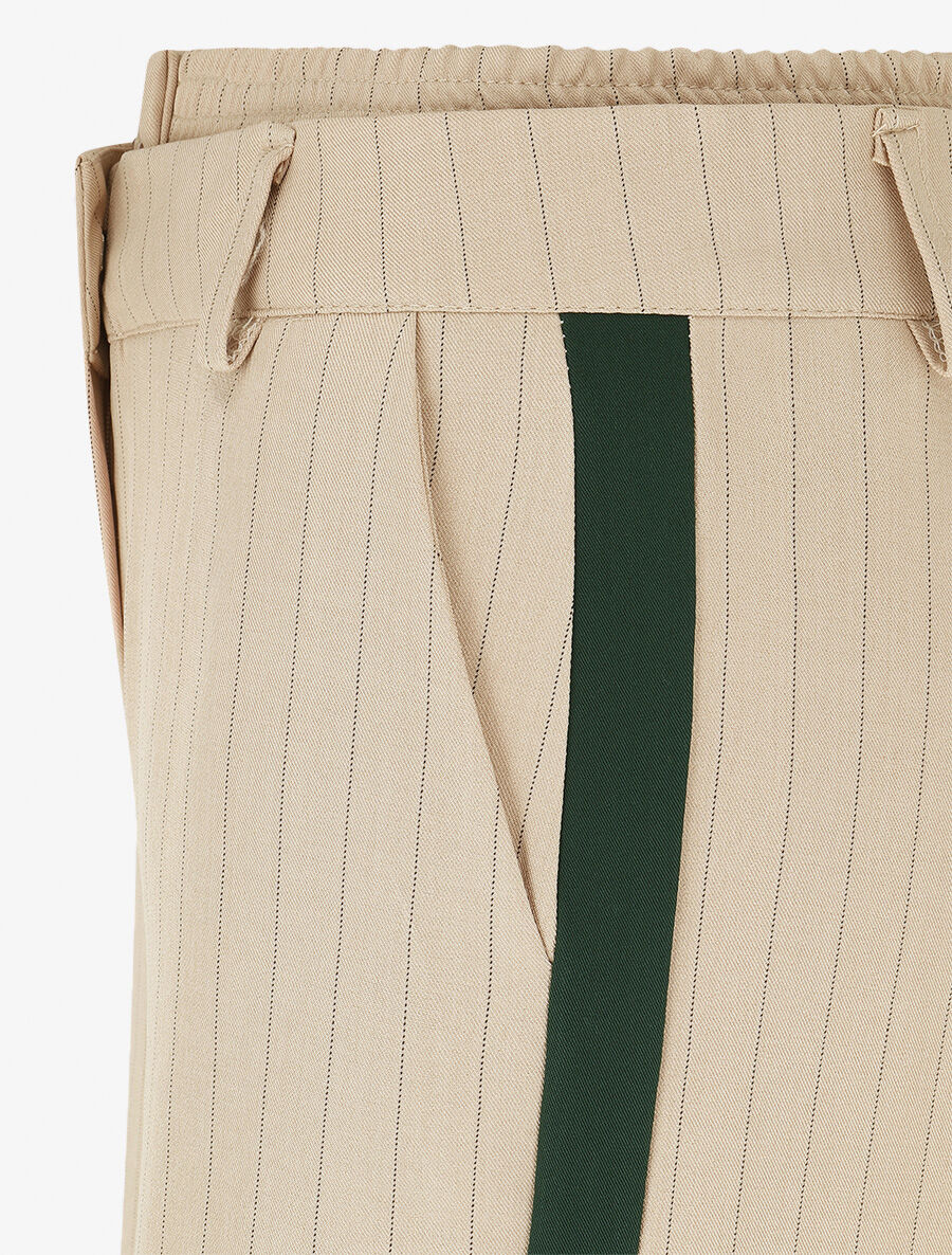 Pantalon fluide à bandes contrastantes - Beige - 3