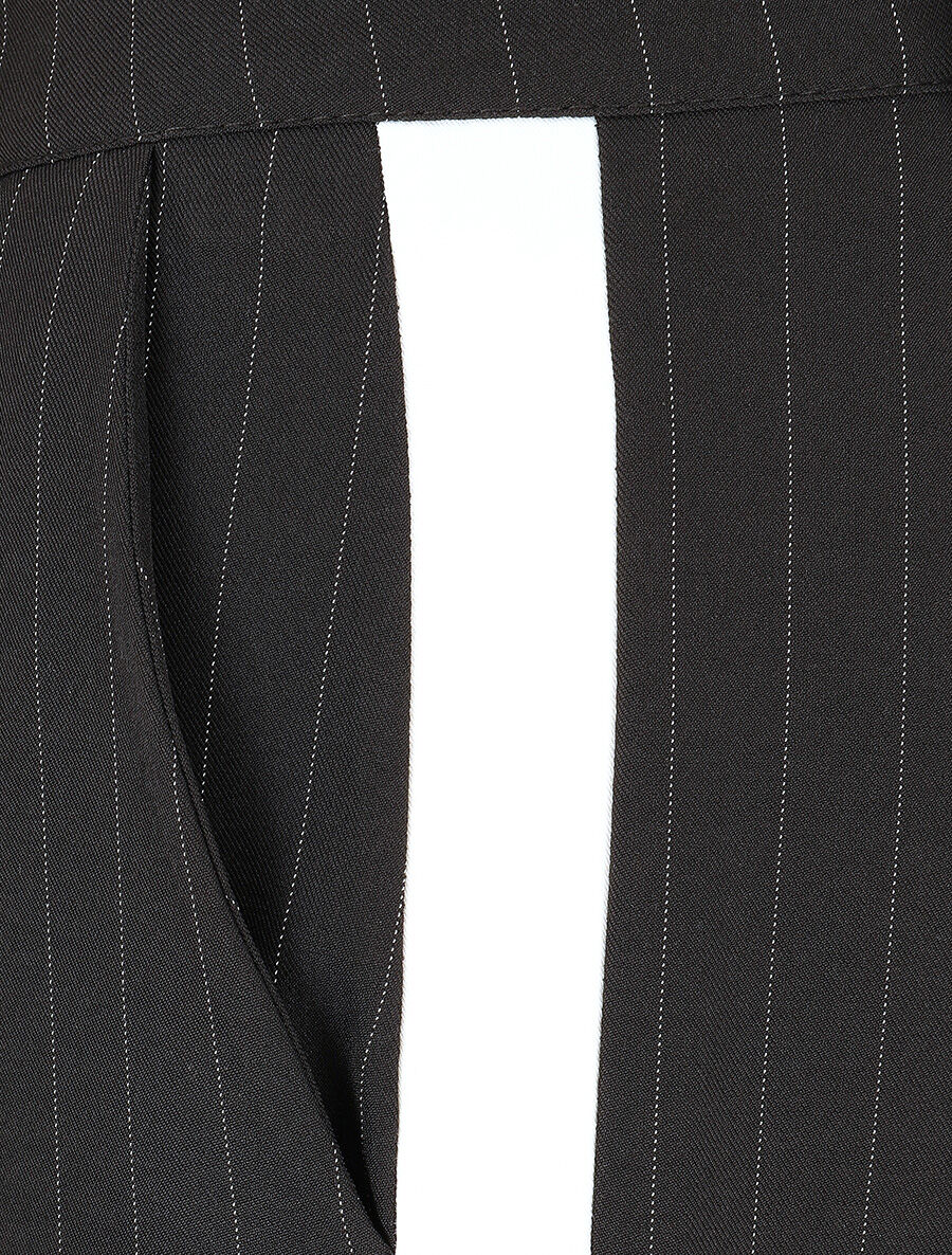 Pantalon fluide à bandes contrastantes - Noir - 3