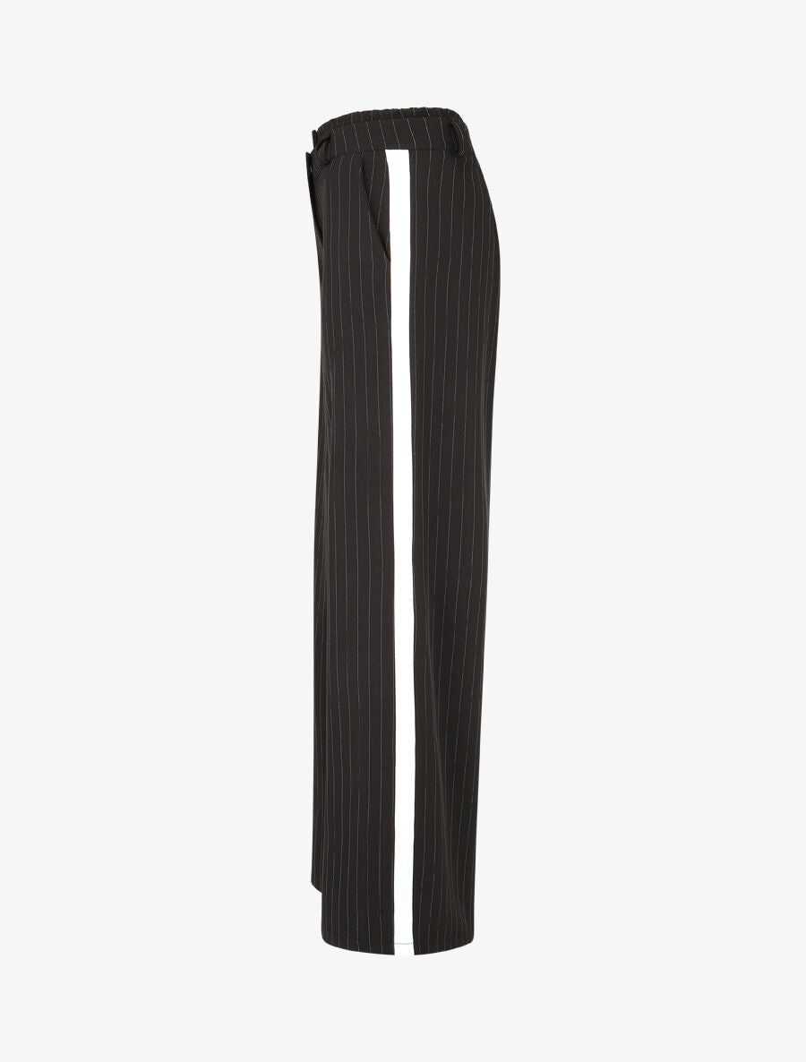 Pantalon fluide à bandes contrastantes - Noir - 4