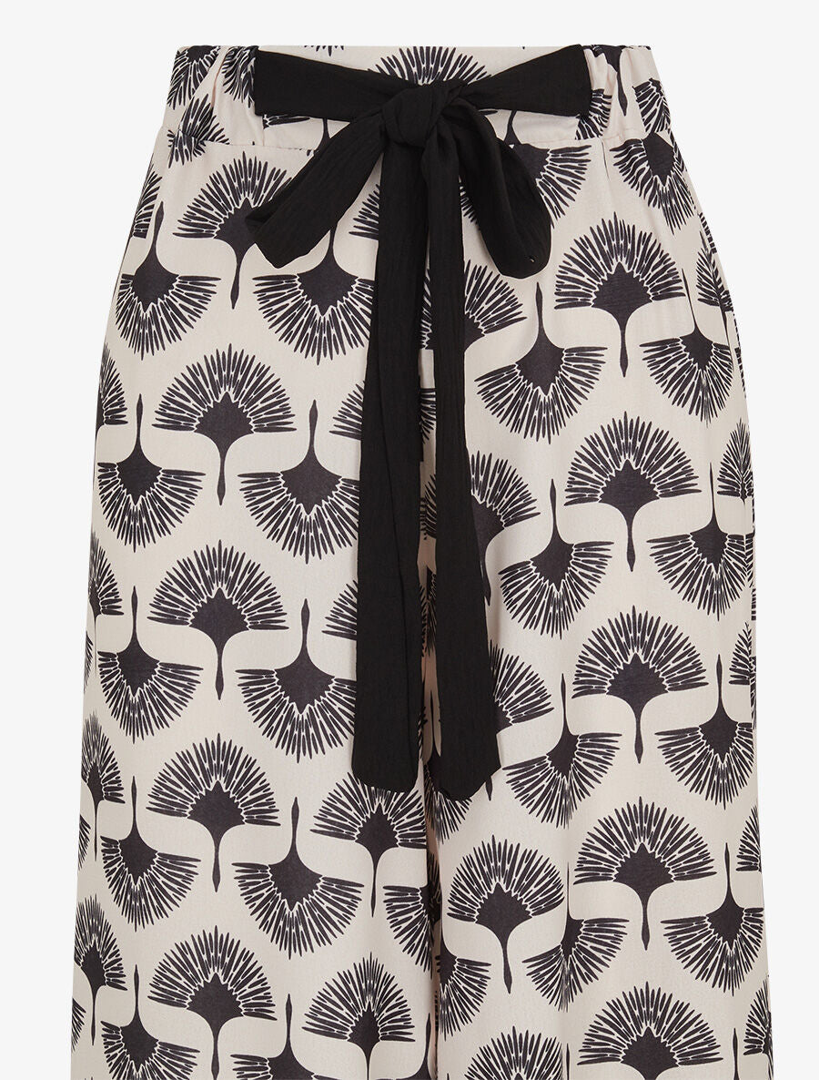 Pantalon ample taille haute imprimé dandelion - Noir - 3