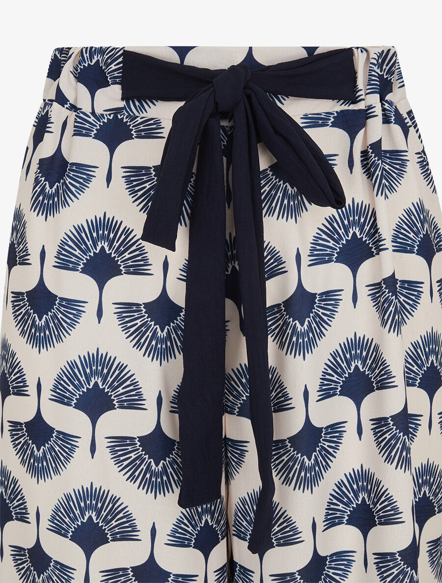 Pantalon ample taille haute imprimé dandelion - Marine - 3