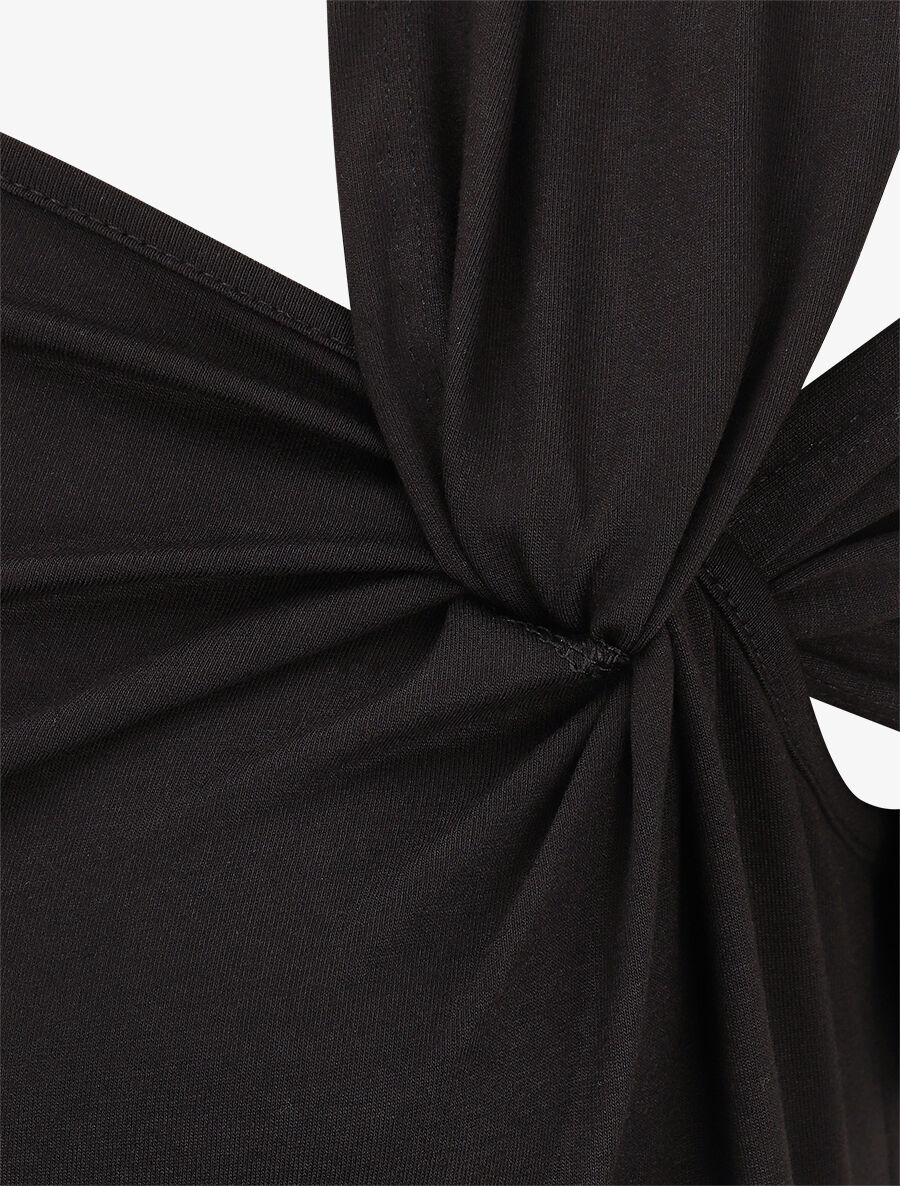 Body uni à manches courtes stylisées - Noir - 3