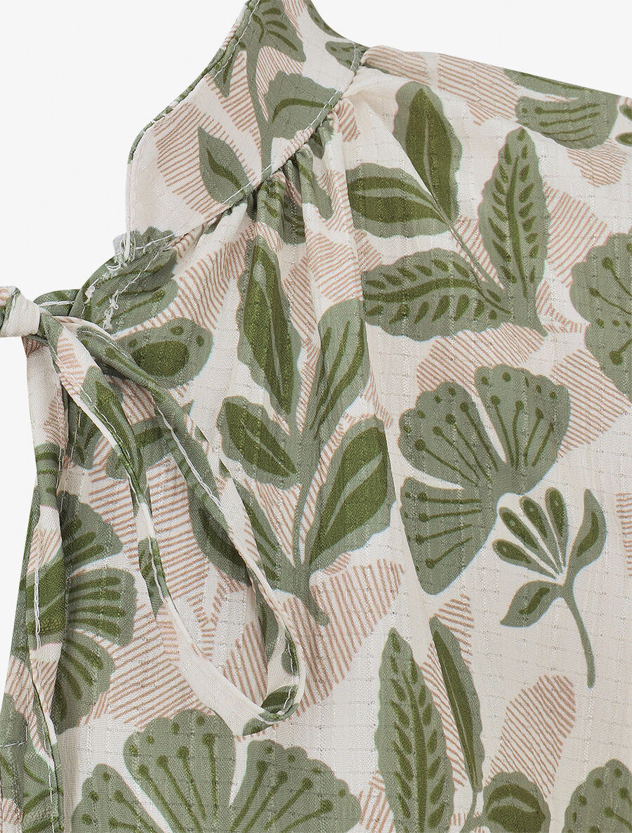 Top sans manches à imprimé feuilles - Kaki - 3