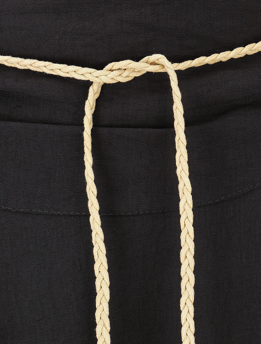 Jupe longue taille haute coupe évasée - Noir - 3