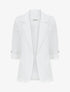 Blazer droit épaulettes et manches 3/4 - Blanc - 1