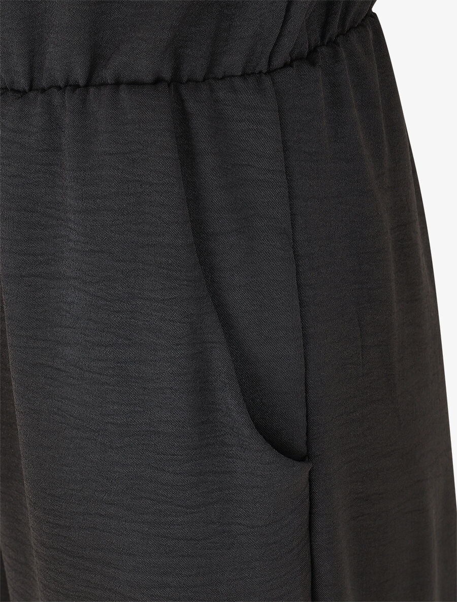 Combinaison ample à liens à nouer - Noir - 3