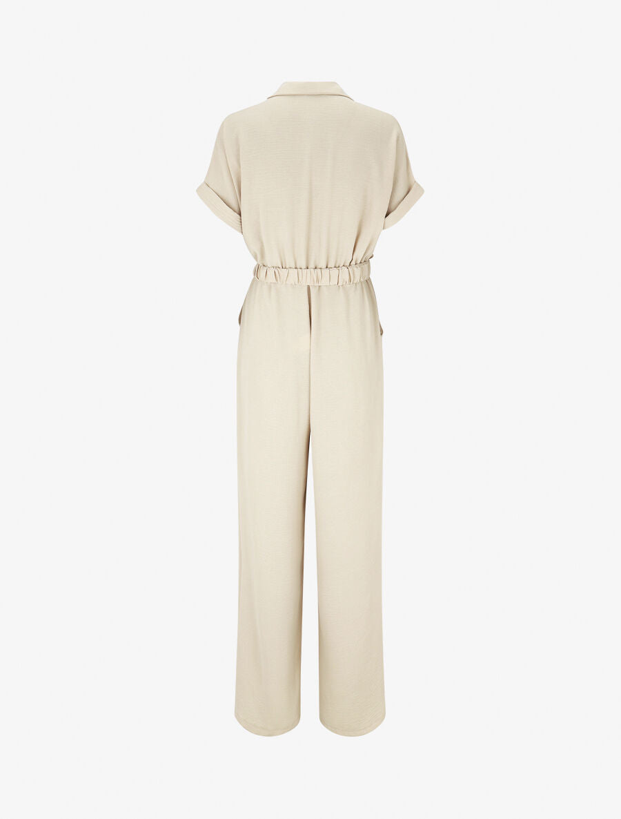 Combinaison ample style chemise - Beige - 2