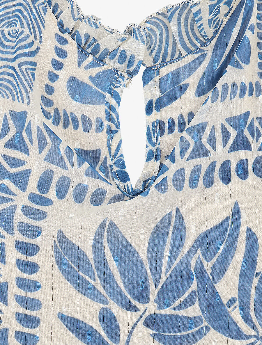 Top sans manches irisé imprimé graphique - Bleu clair - 3