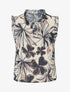 Top sans manches irisé imprimé fleuri - Marine - 1