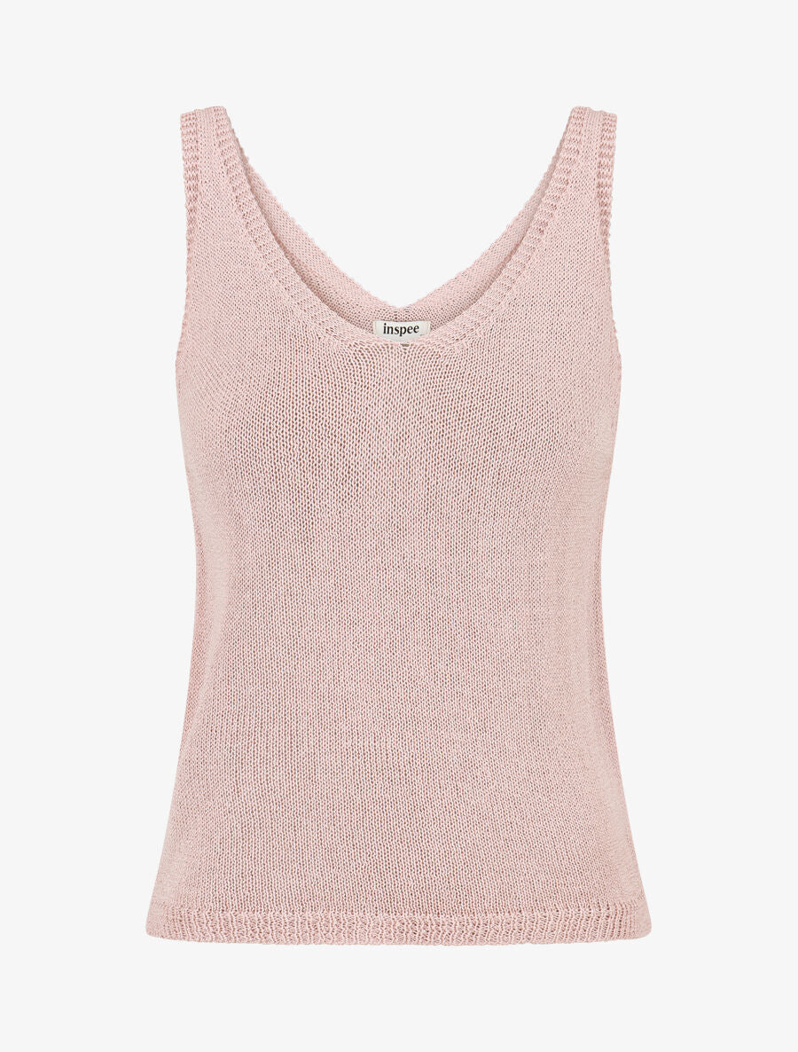 Débardeur en maille à col V - Rose - 4