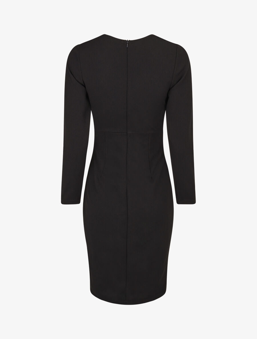 Robe fourreau à taille cintrée - Noir - 2