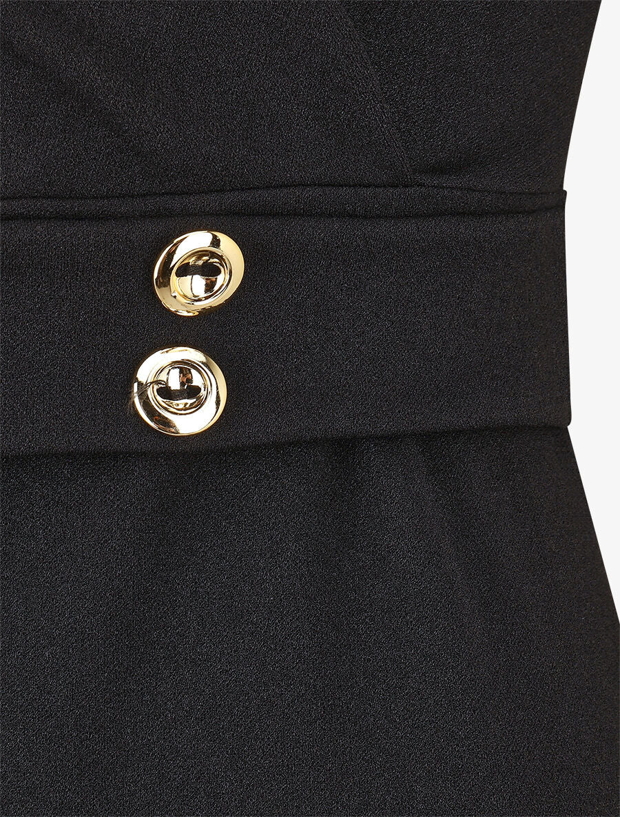Robe fourreau à taille cintrée - Noir - 3