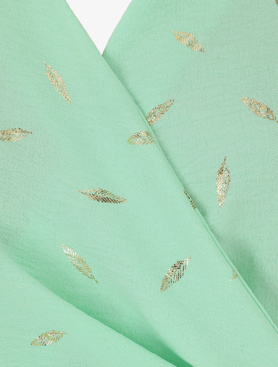 Top droit sans manches flocage plumes irisées - Vert d&