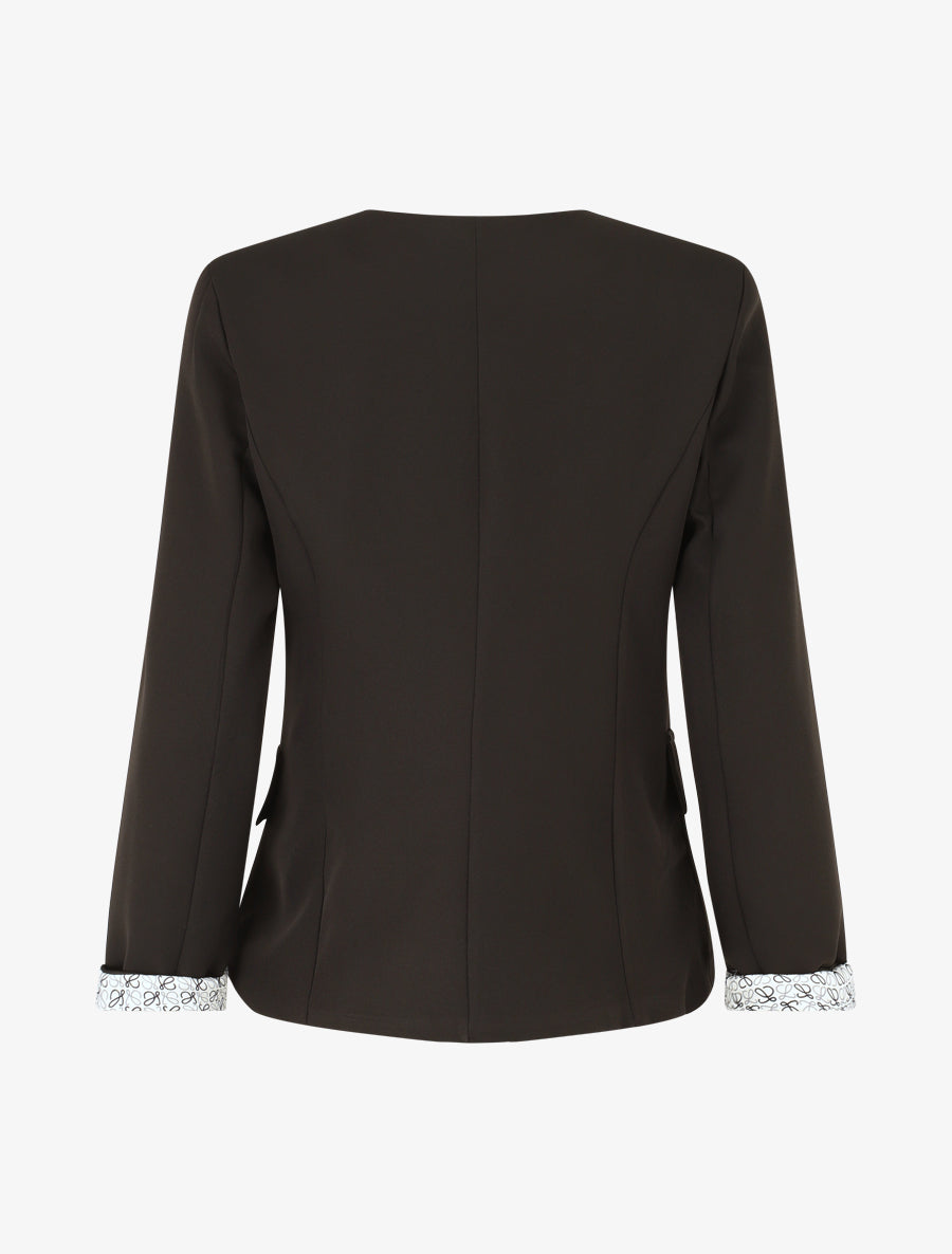 Blazer uni à 1 bouton - Noir - 2