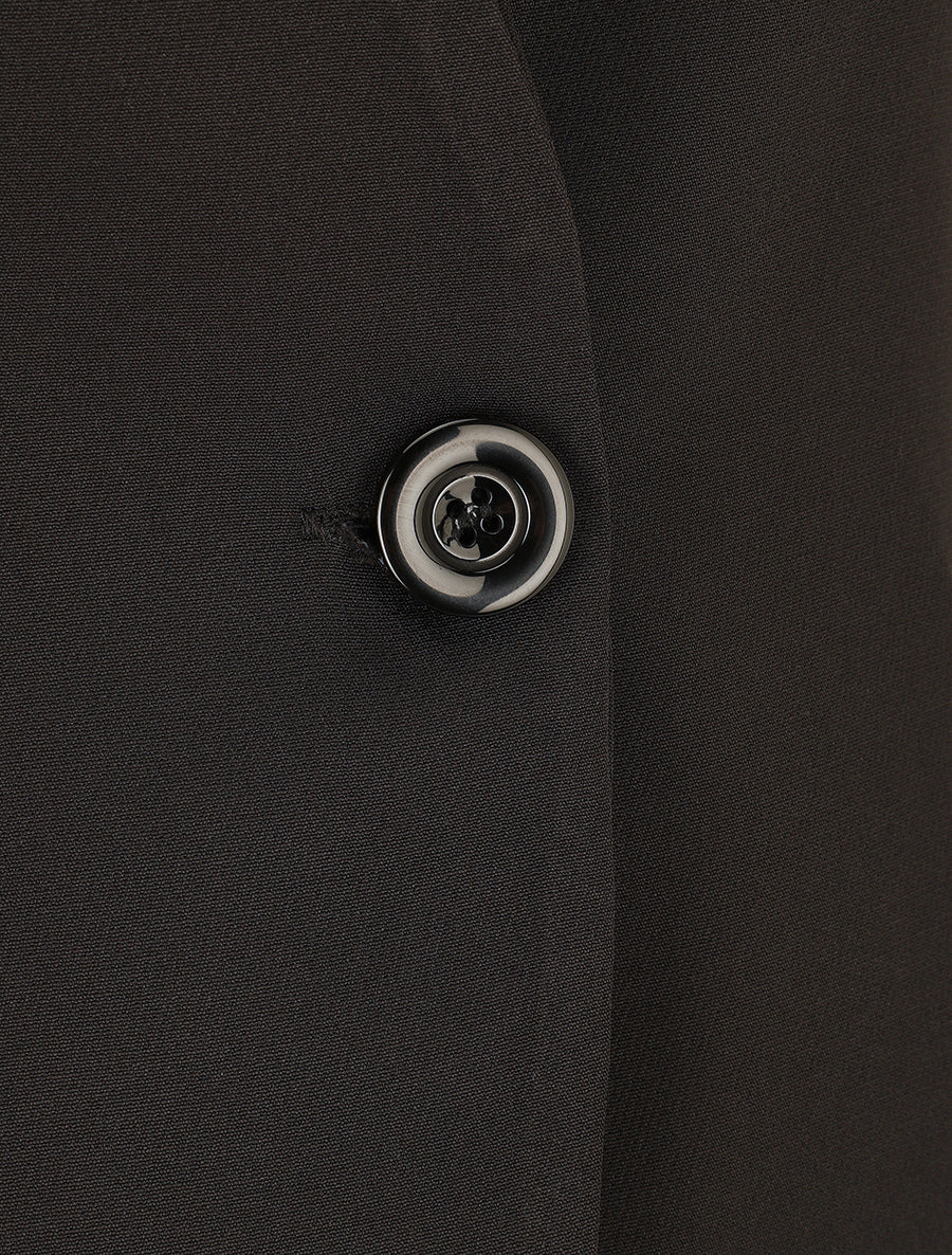 Blazer uni à 1 bouton - Noir - 3