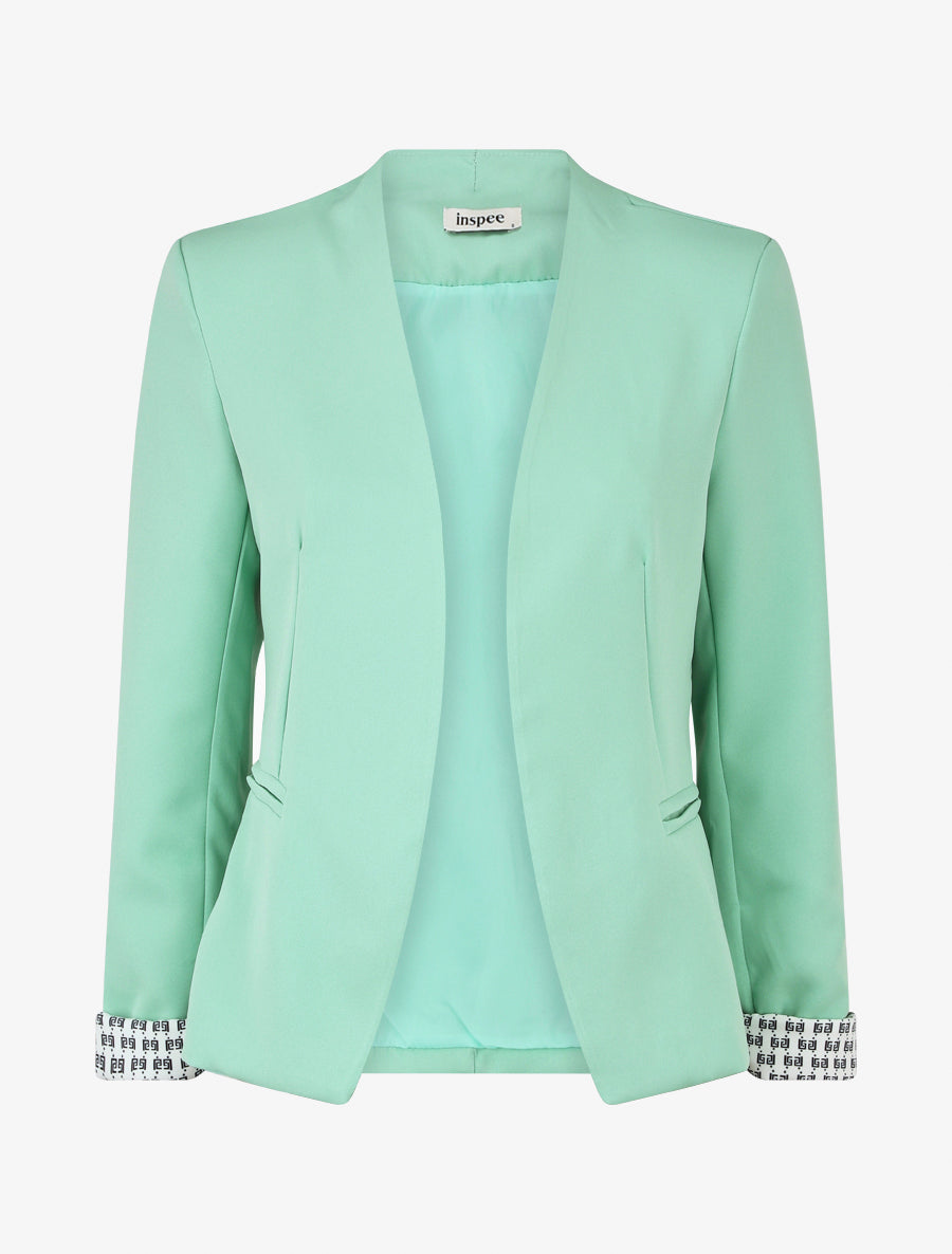 Veste droite à épaulettes - Vert menthe - 1