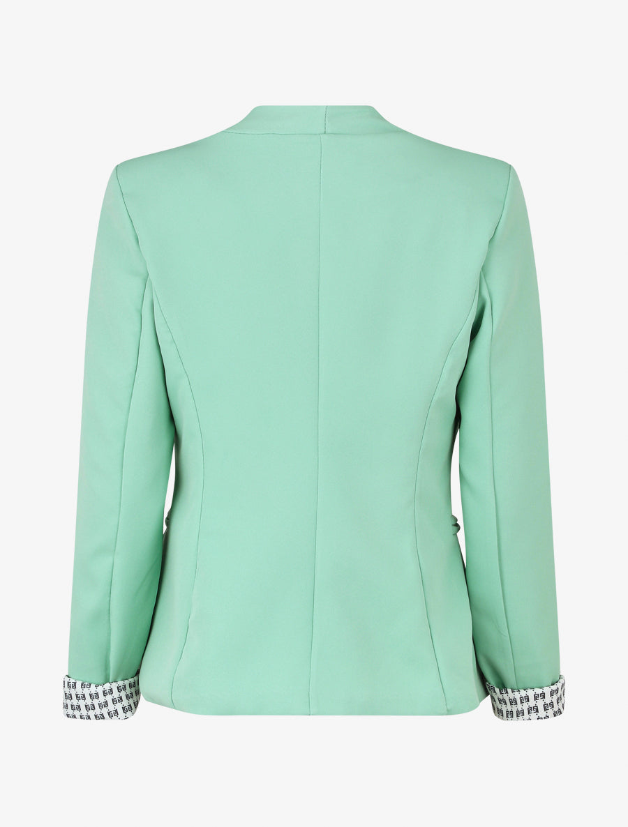 Veste droite à épaulettes - Vert menthe - 2