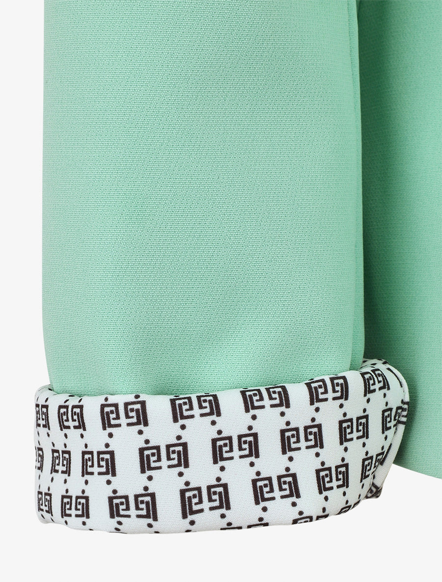 Veste droite à épaulettes - Vert menthe - 3