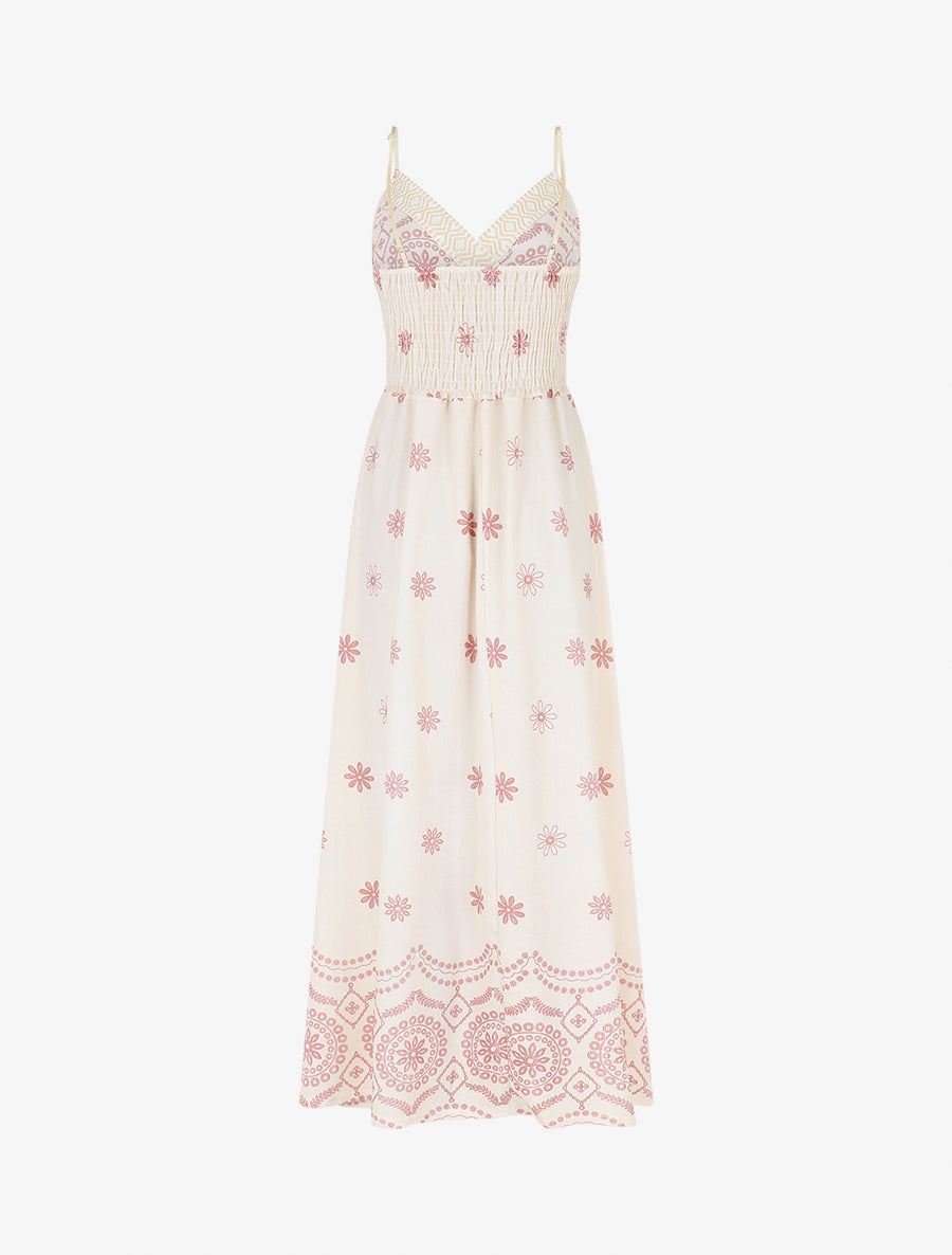 Robe élastiquée imprimé fleurs - Rose - 2
