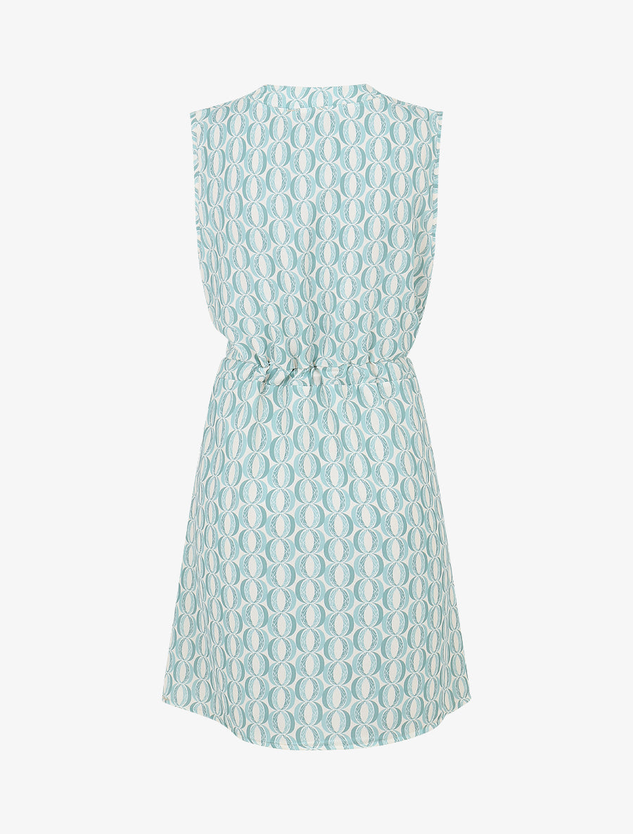 Robe mi-longue cintrée imprimé graphique - Vert clair - 2