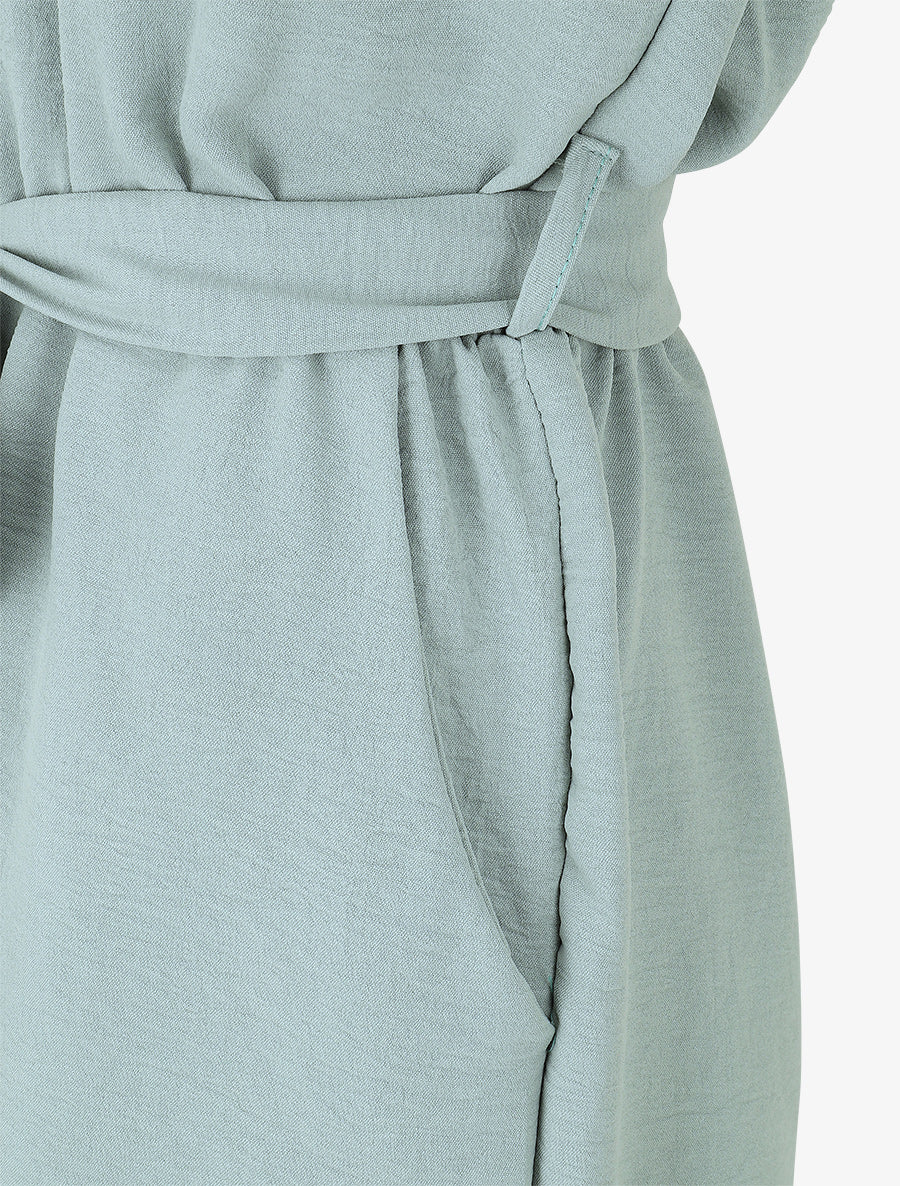 Combishort élastiqué uni - Vert d&