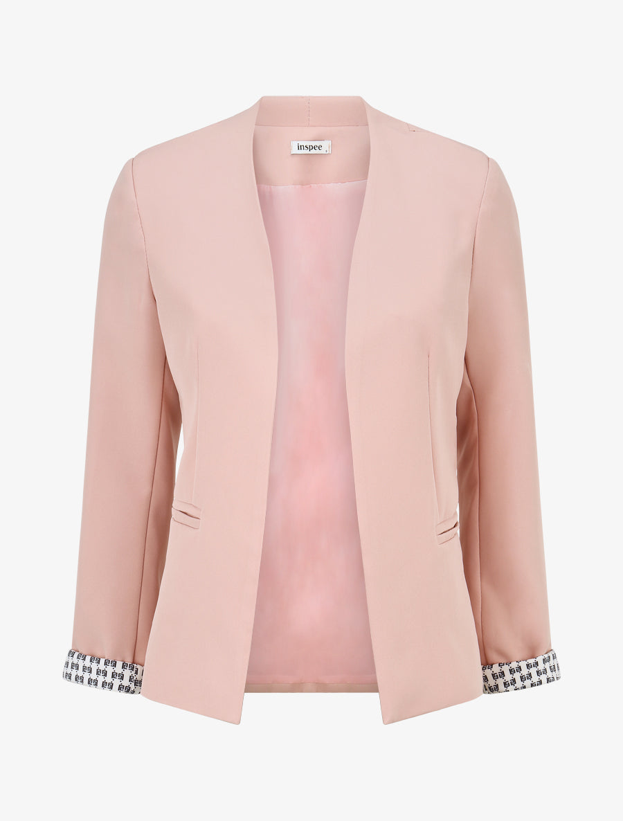 Veste droite à épaulettes - Rose - 1