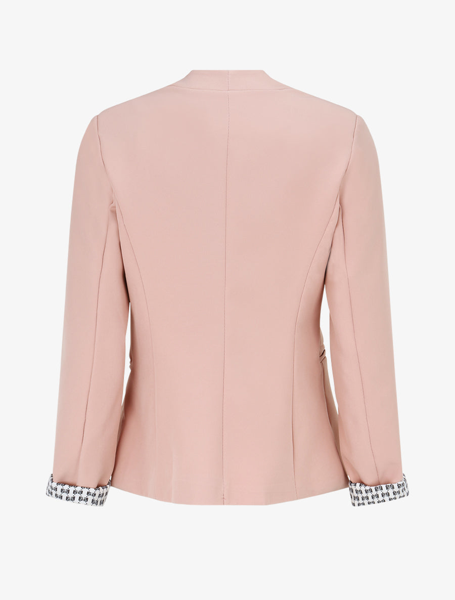 Veste droite à épaulettes - Rose - 2