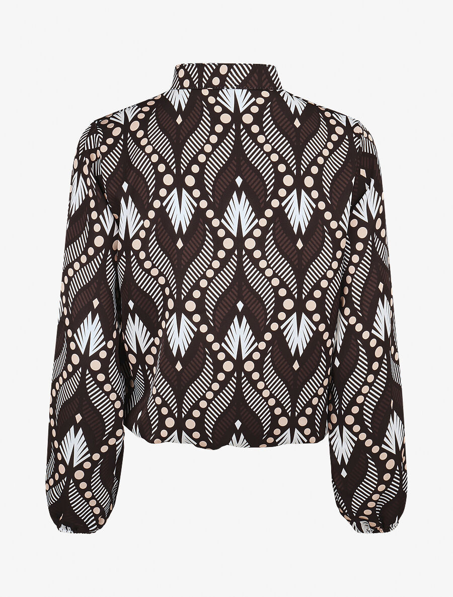 Blouse imprimé fantaisie - Noir - 2