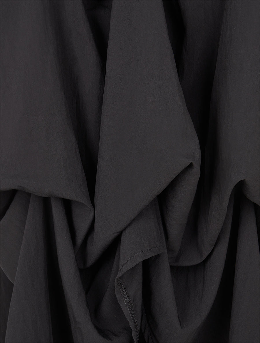 Robe longue sans manches effet bouffant - Noir - 3