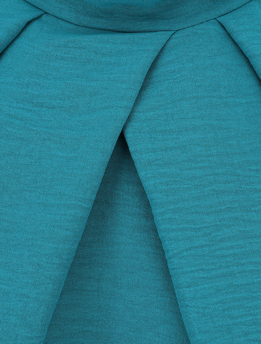 Blouse à plis croisés - Bleu lagon - 3
