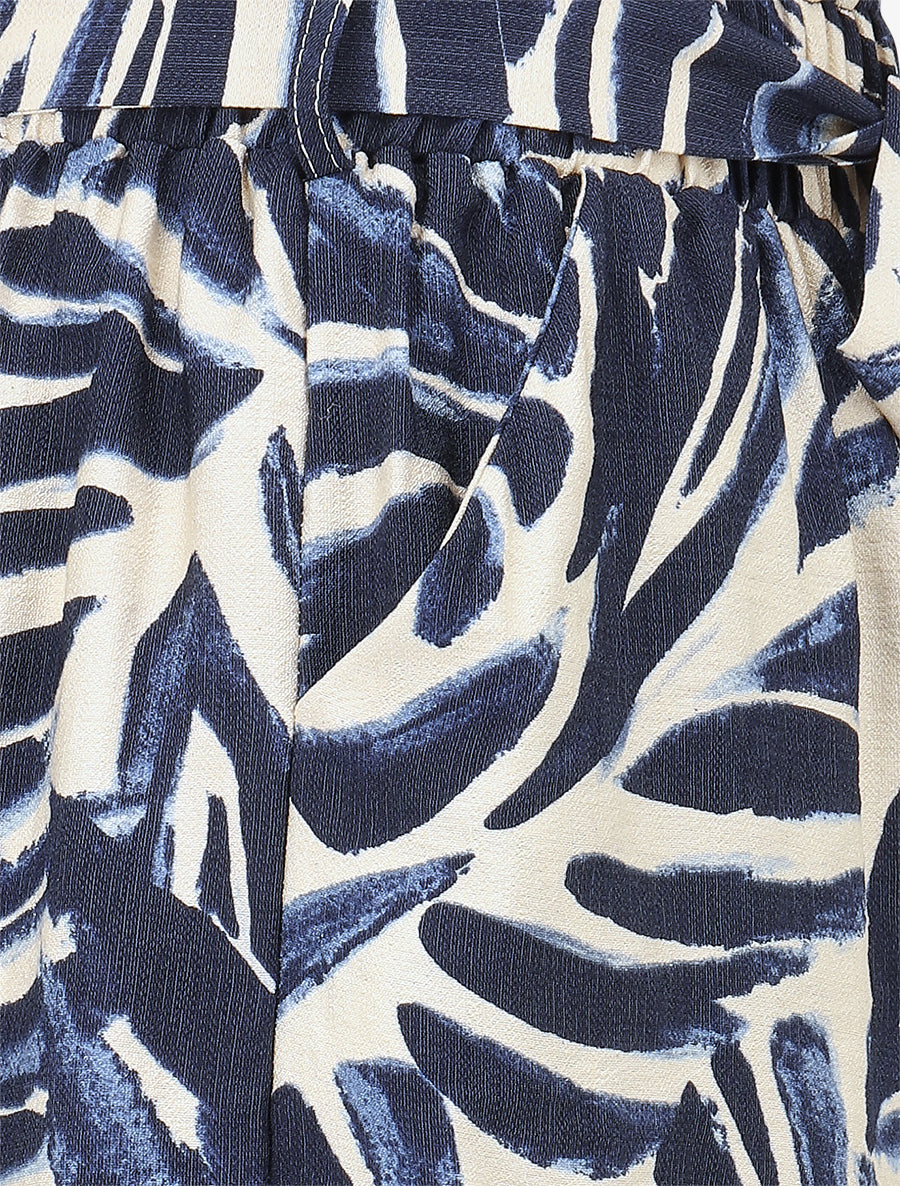 Short paper bag imprimé abstrait - Marine - 3