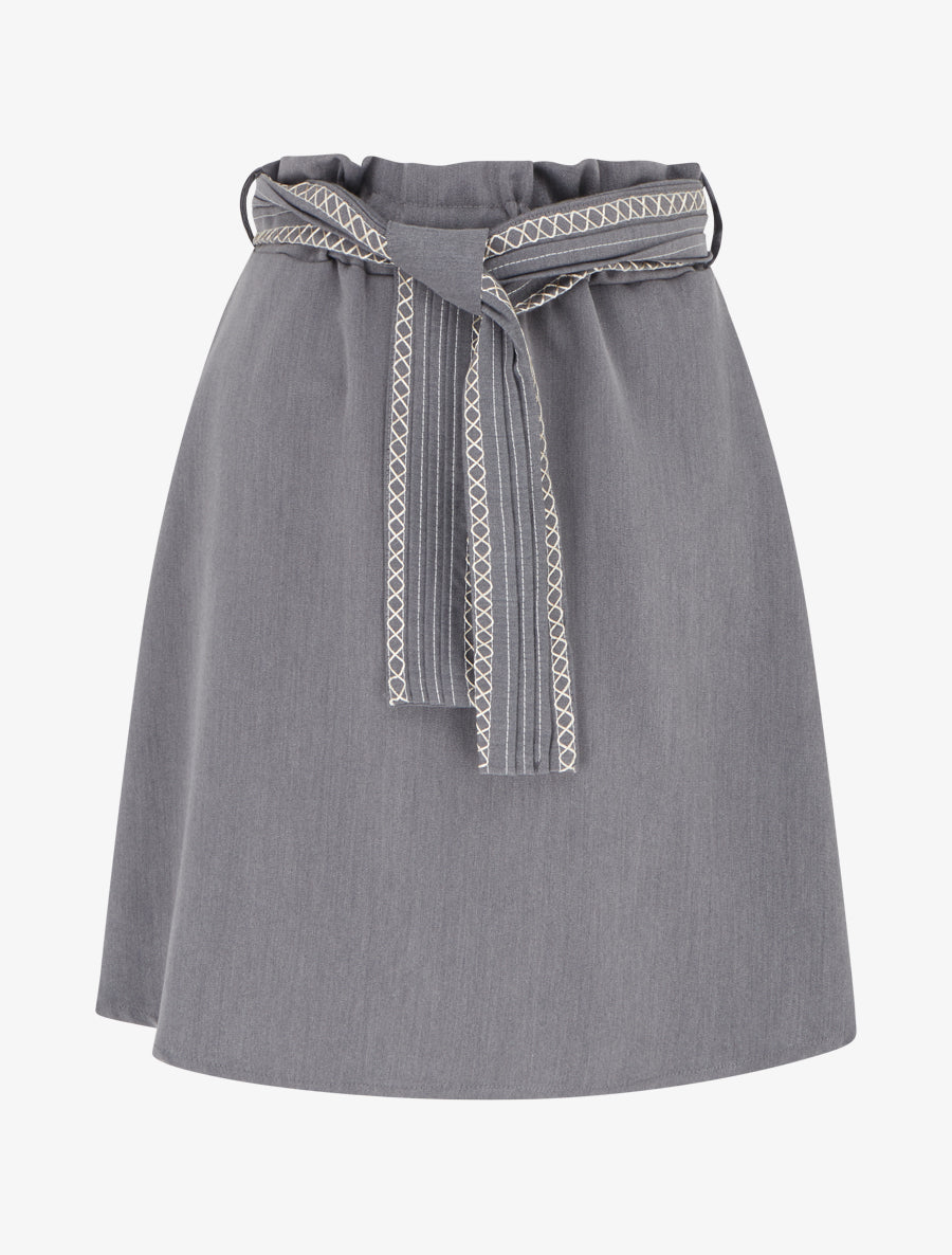 Suncoo - Bily Jupe Short ceinUniqueré Unisexe - Gris chiné - Taille T2 Suncoo - Bily Jupe Short ceinUniqueré Unisexe - Gris chiné - Taille T2