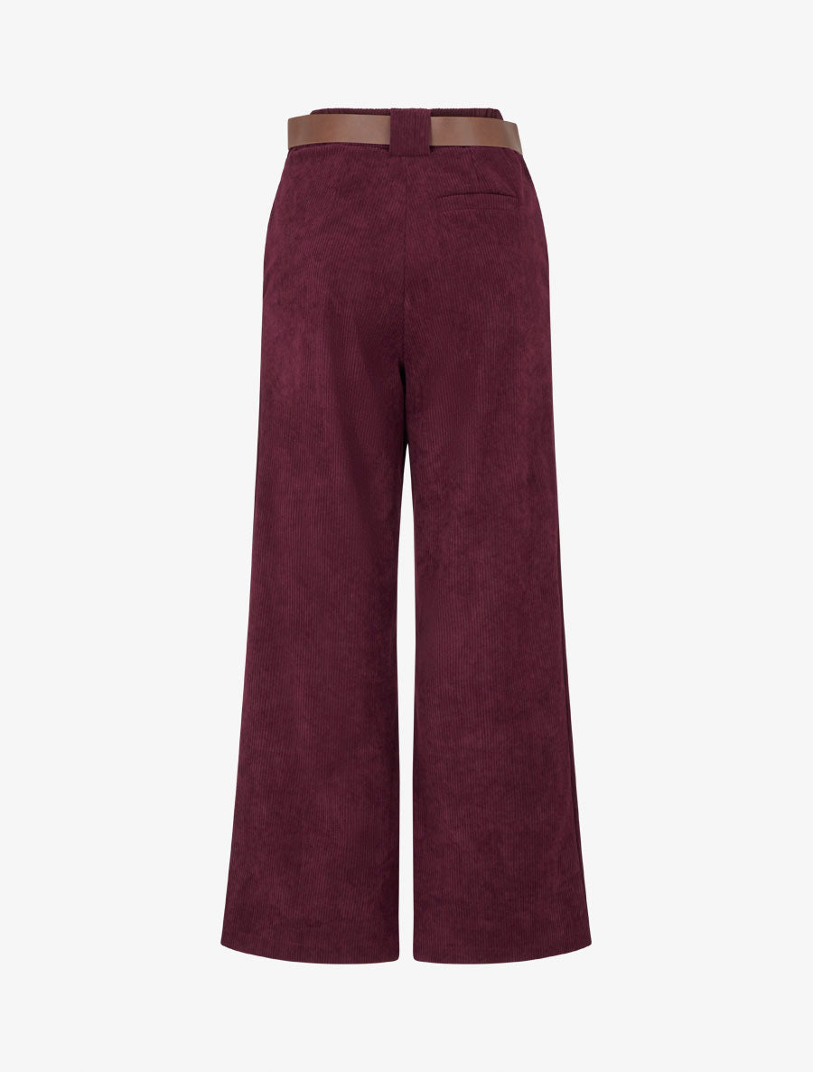 Pantalon droit en velours côtelé - Prune - 2