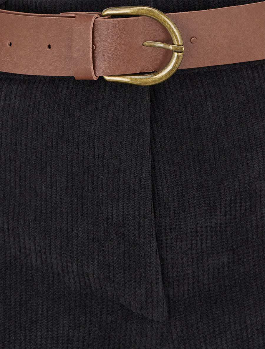 Pantalon droit en velours côtelé - Noir - 3