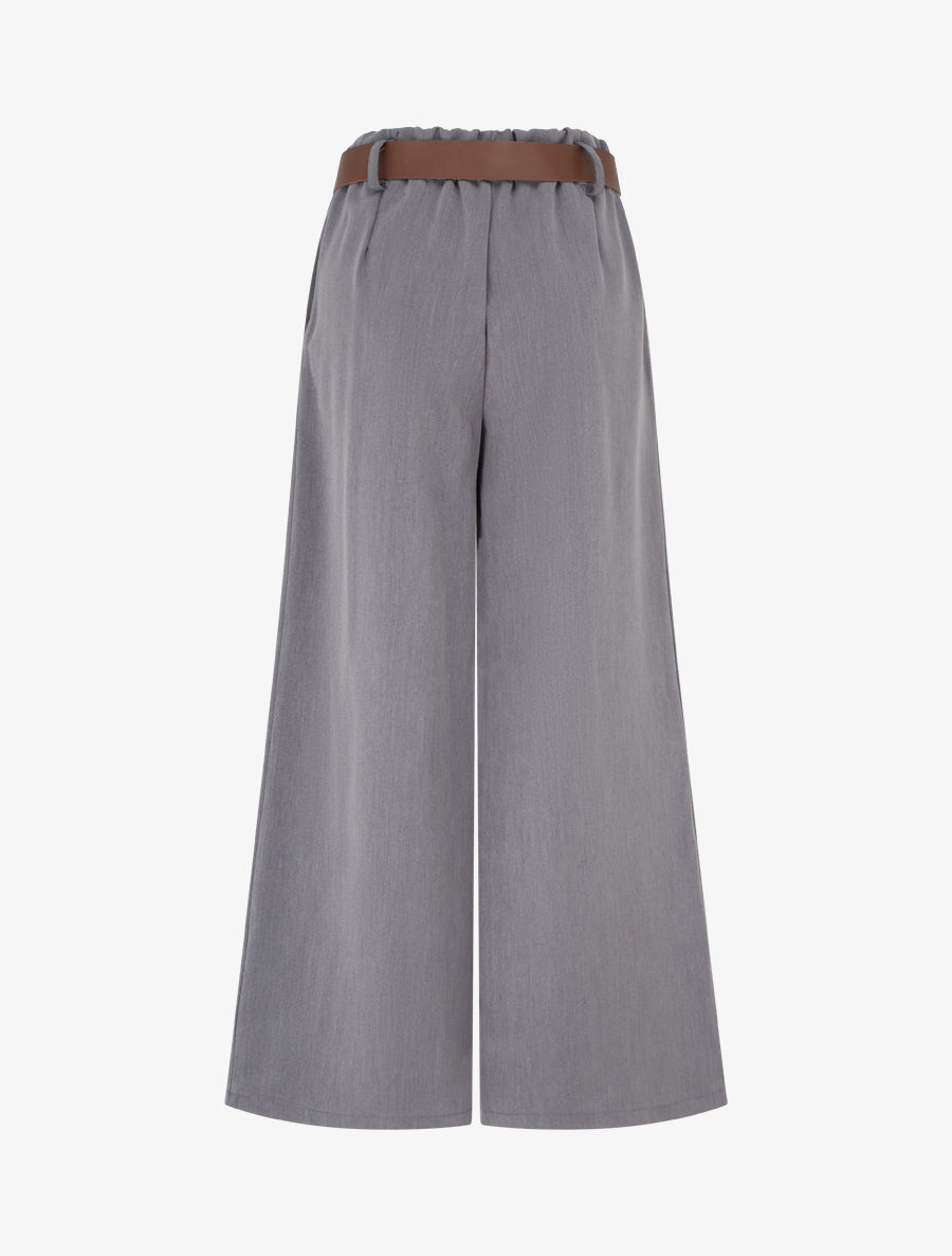 Pantalon élastiqué coupe ample - Gris - 2