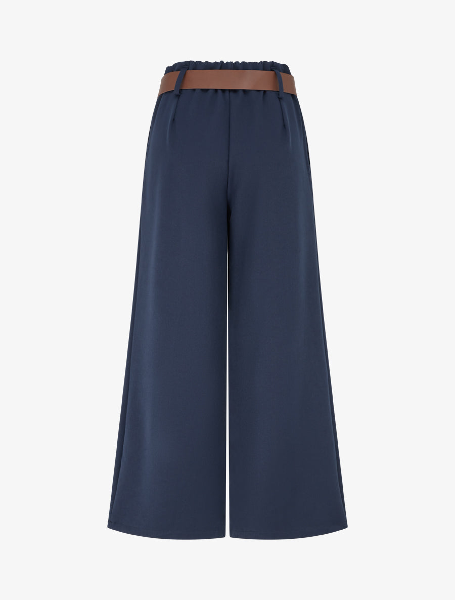 Pantalon élastiqué coupe ample - Marine - 2
