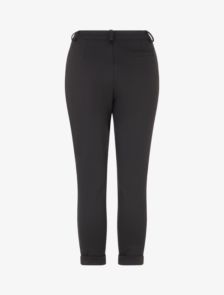 Pantalon slim à revers - Noir - 2