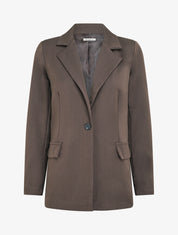 Blazer droit à épaulettes - Marron - 1