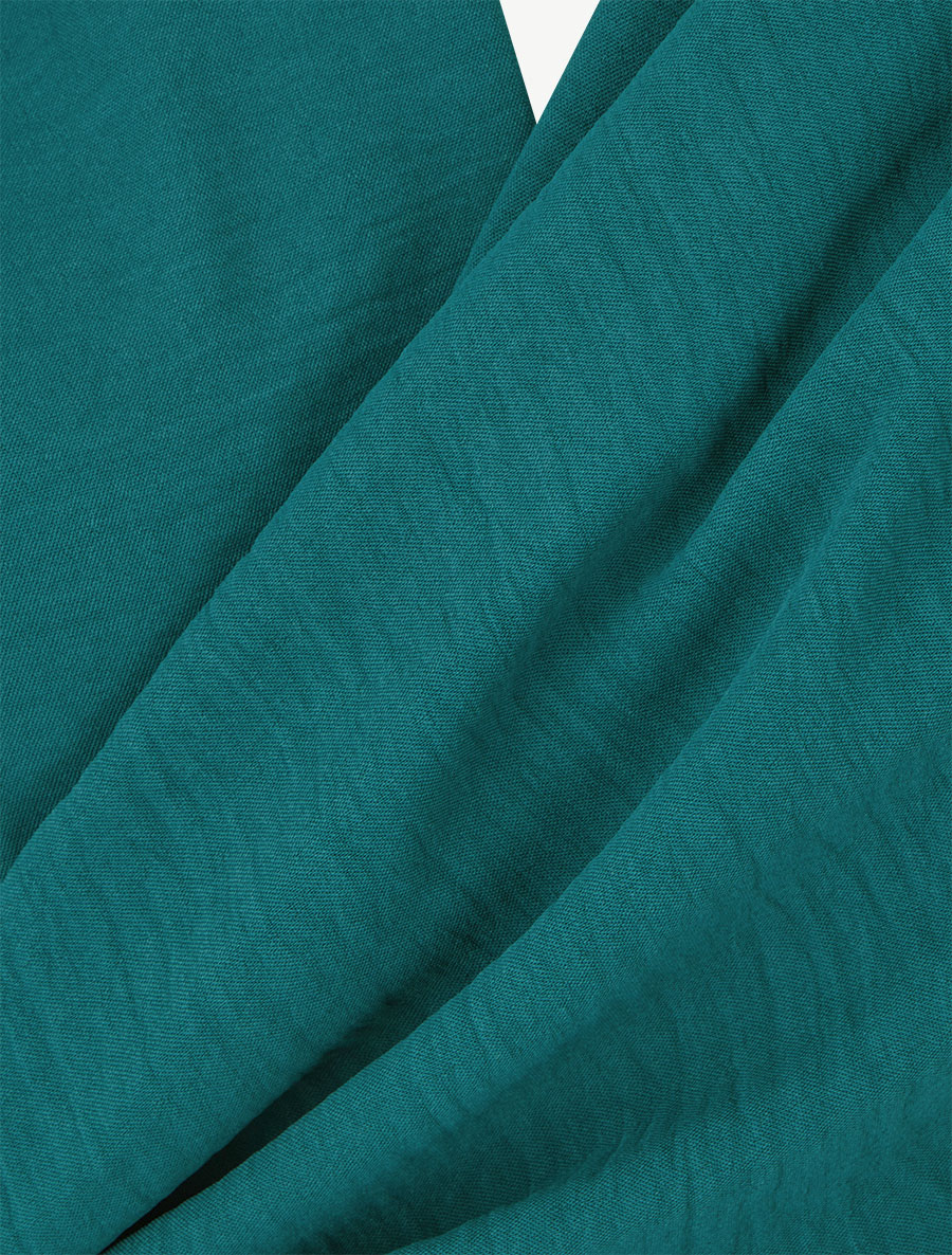 Blouse unie à empiècement bijou - Vert sapin - 3