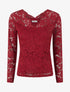 Top uni en dentelle - Bordeaux - 1