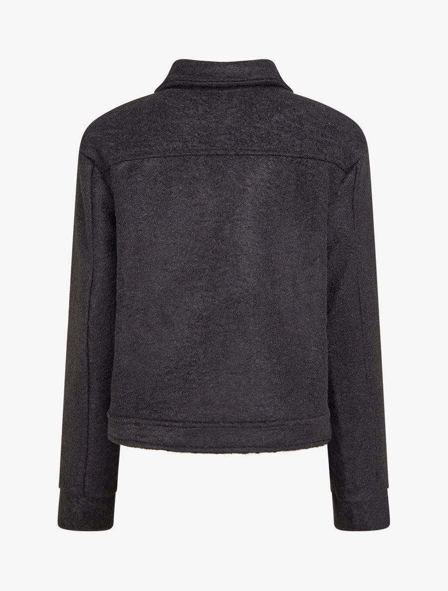 Manteau court à poches à rabat - Noir - 2