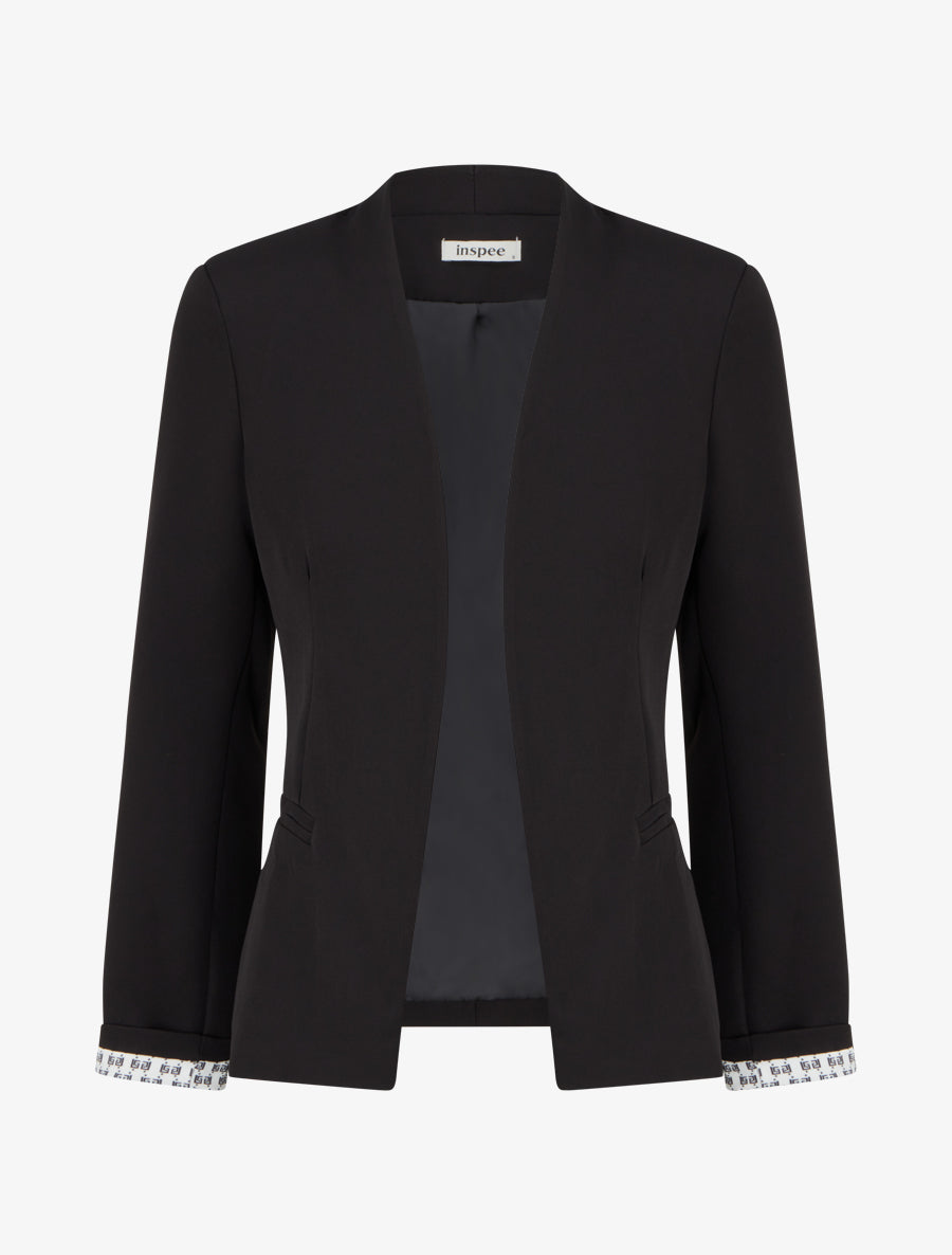 Veste droite à épaulettes - Noir - 1