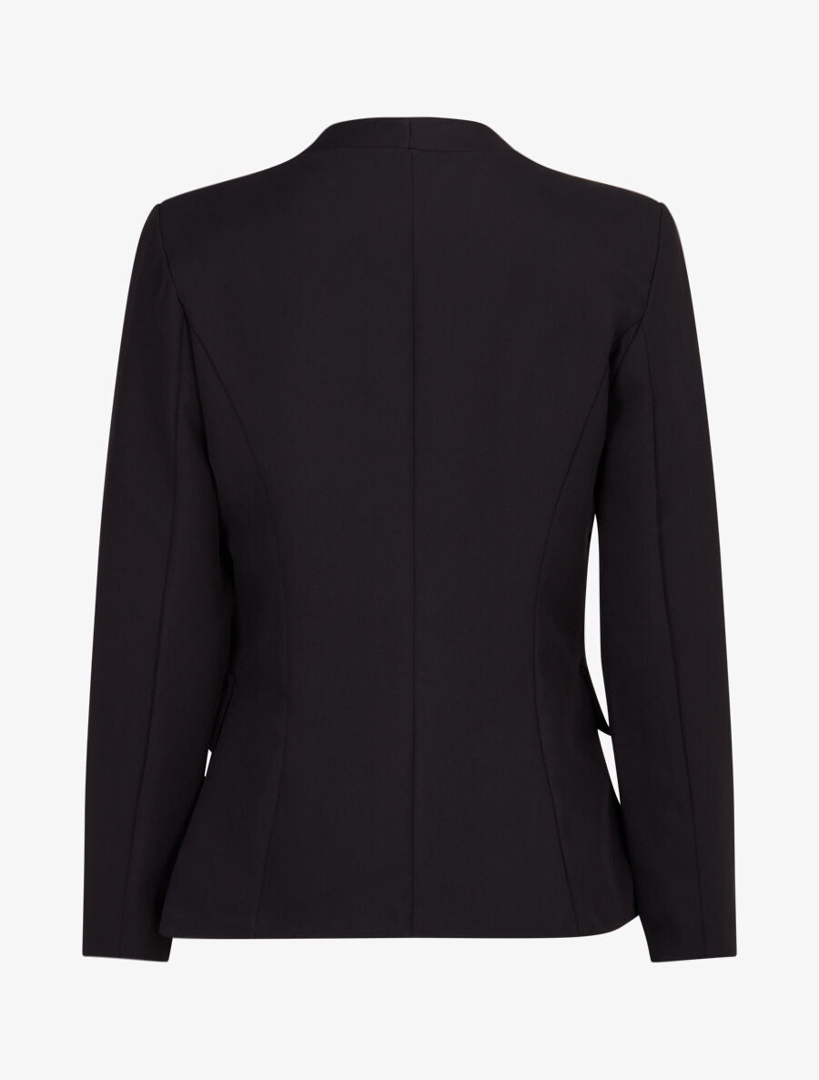 Veste à col droit et bord cranté - Noir - 2