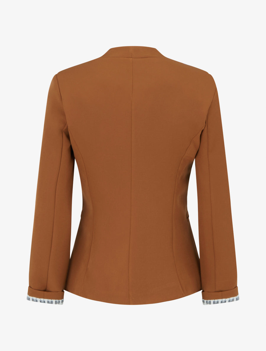 Veste droite à épaulettes - Camel - 2