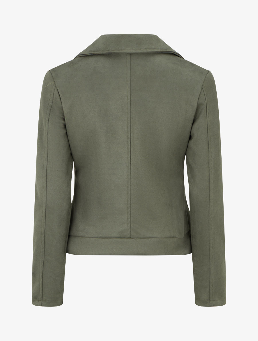 Veste en suédine style perfecto - Kaki - 2