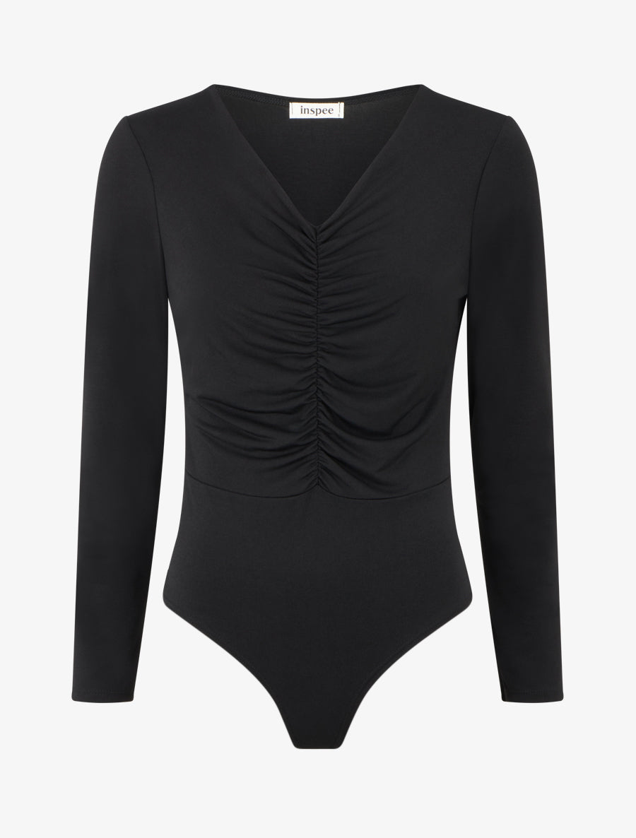Body stretch à col V - Noir - 1