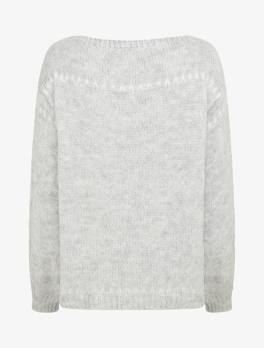 Pull uni duveteux - Gris - 2