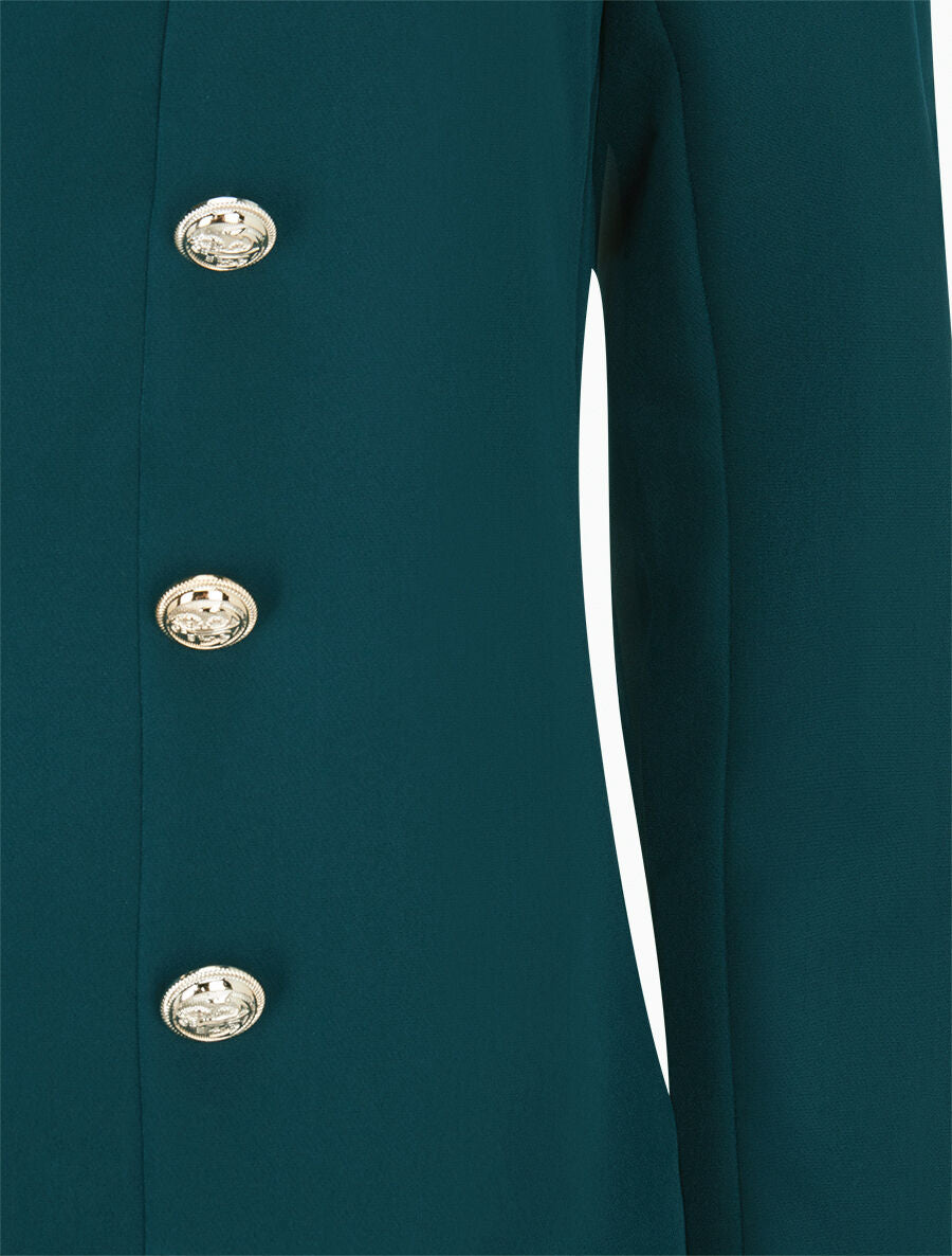 Veste officier à col droit - Bleu pétrole - 3