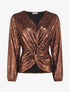 Blouse irisée élastiquée à manches longues - Bronze - 1
