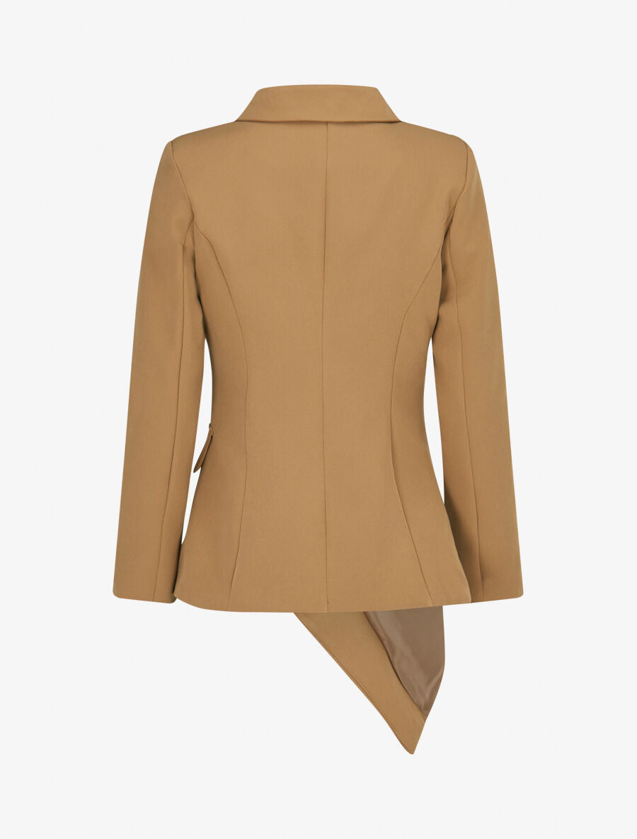 Veste asymétrique à plis - Camel - 2